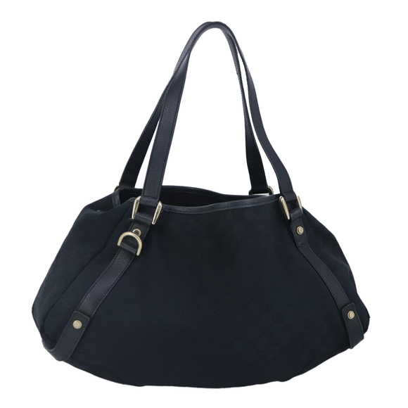 GUCCI GG Canvas Tote Bag Black Gold 130736 Auth 100266 - Picture 1 of 16